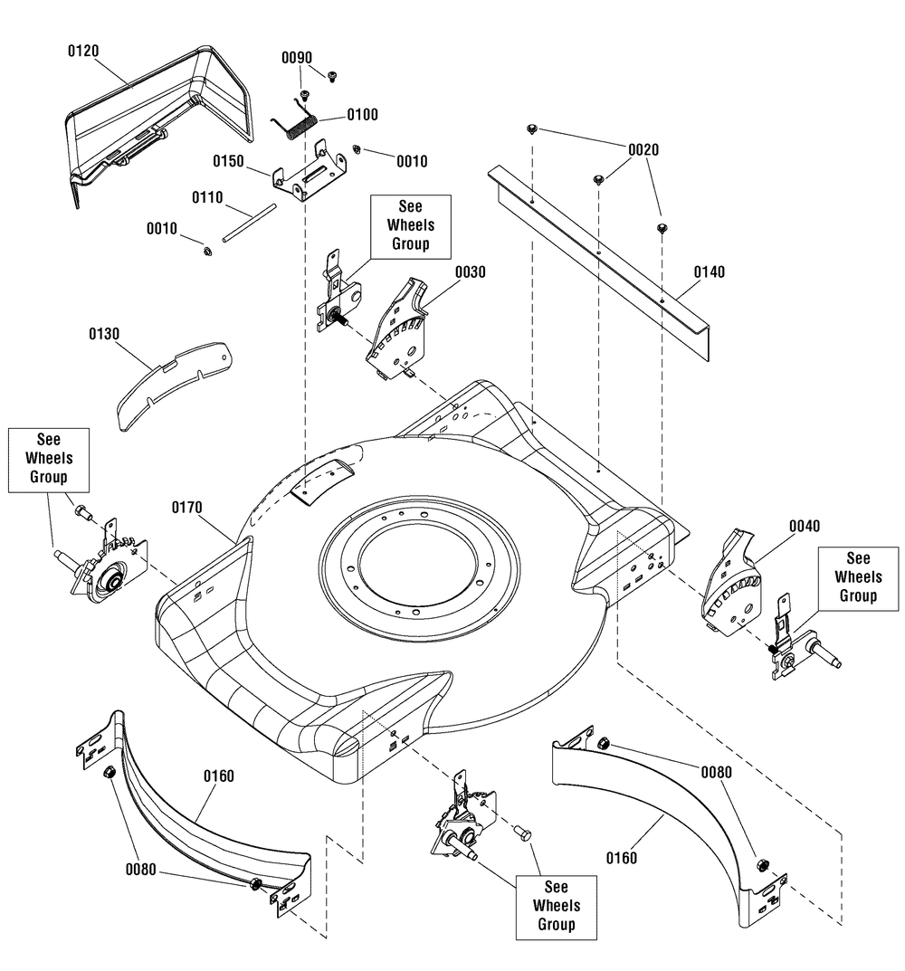 Deck Group (7501774) Diagram and Parts List for 7800882-BTPD22675 2012 Briggs and Stratton Lawn Mower